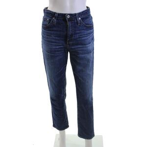 AG-ED Denim Cotton Mid Rise Five Pocket Straight Leg Jeans Blue Size 26